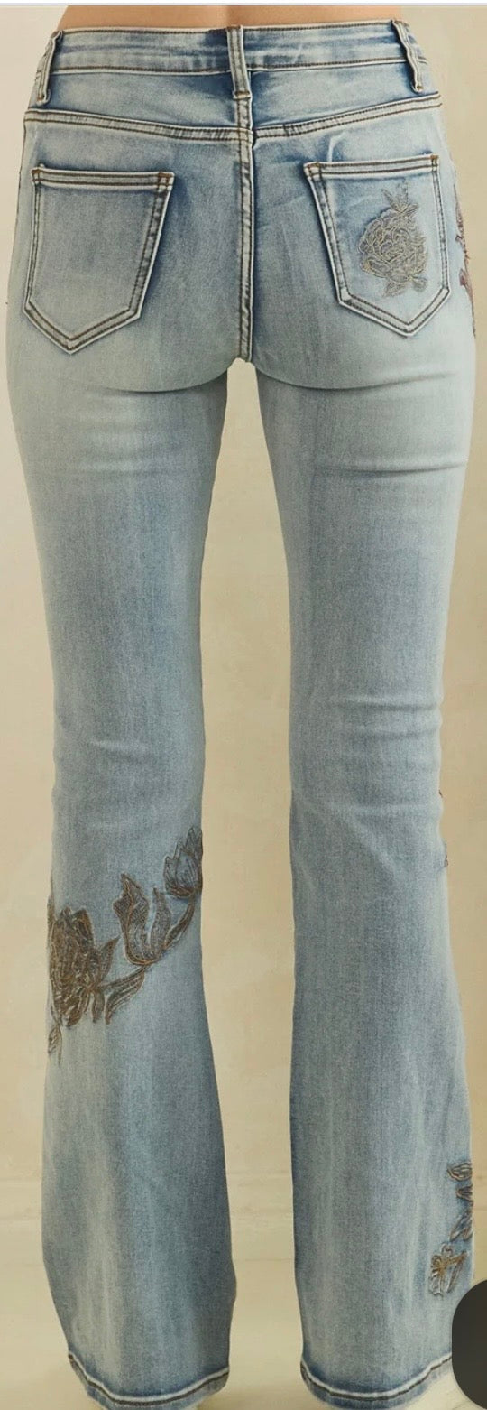 Embroidered Denim Jeans
