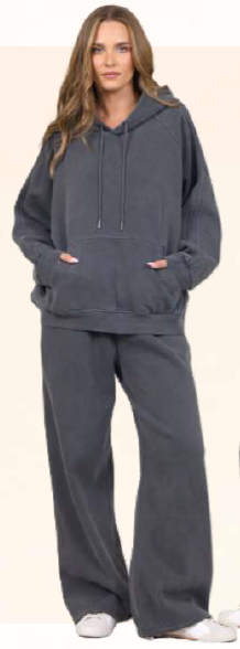 Cement hoodie with stripe detail