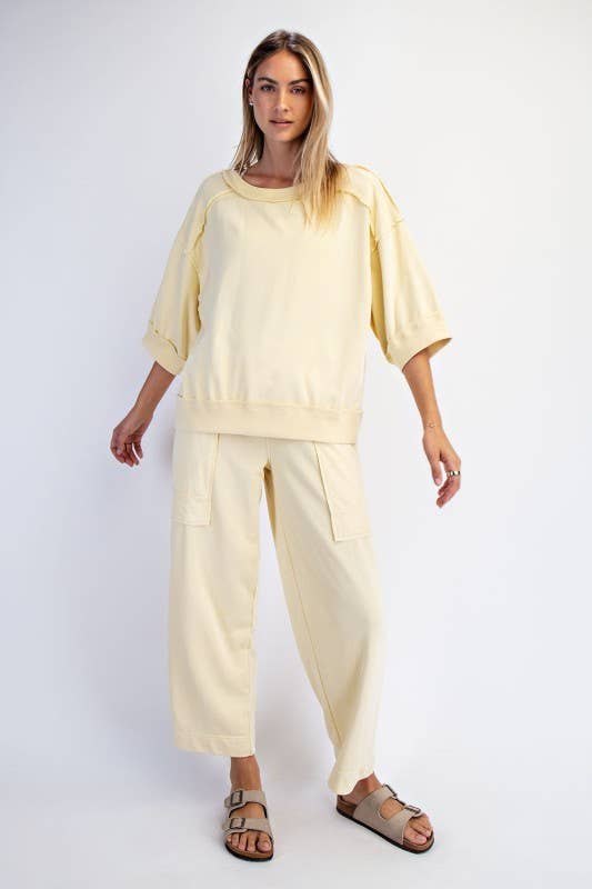 Oversized Short Sleeve French Terry Top