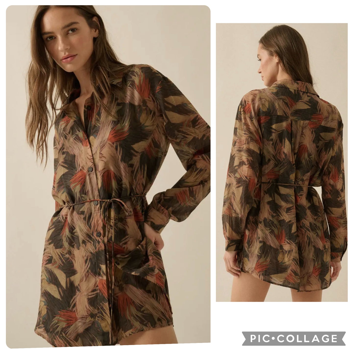 Belted button up shirt romper