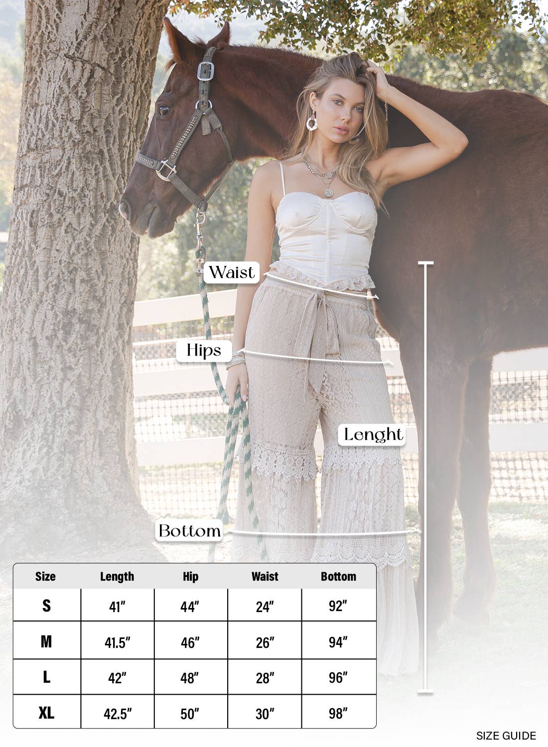 Desert Dream Cloud Pant Tiered Lace & Net Trims