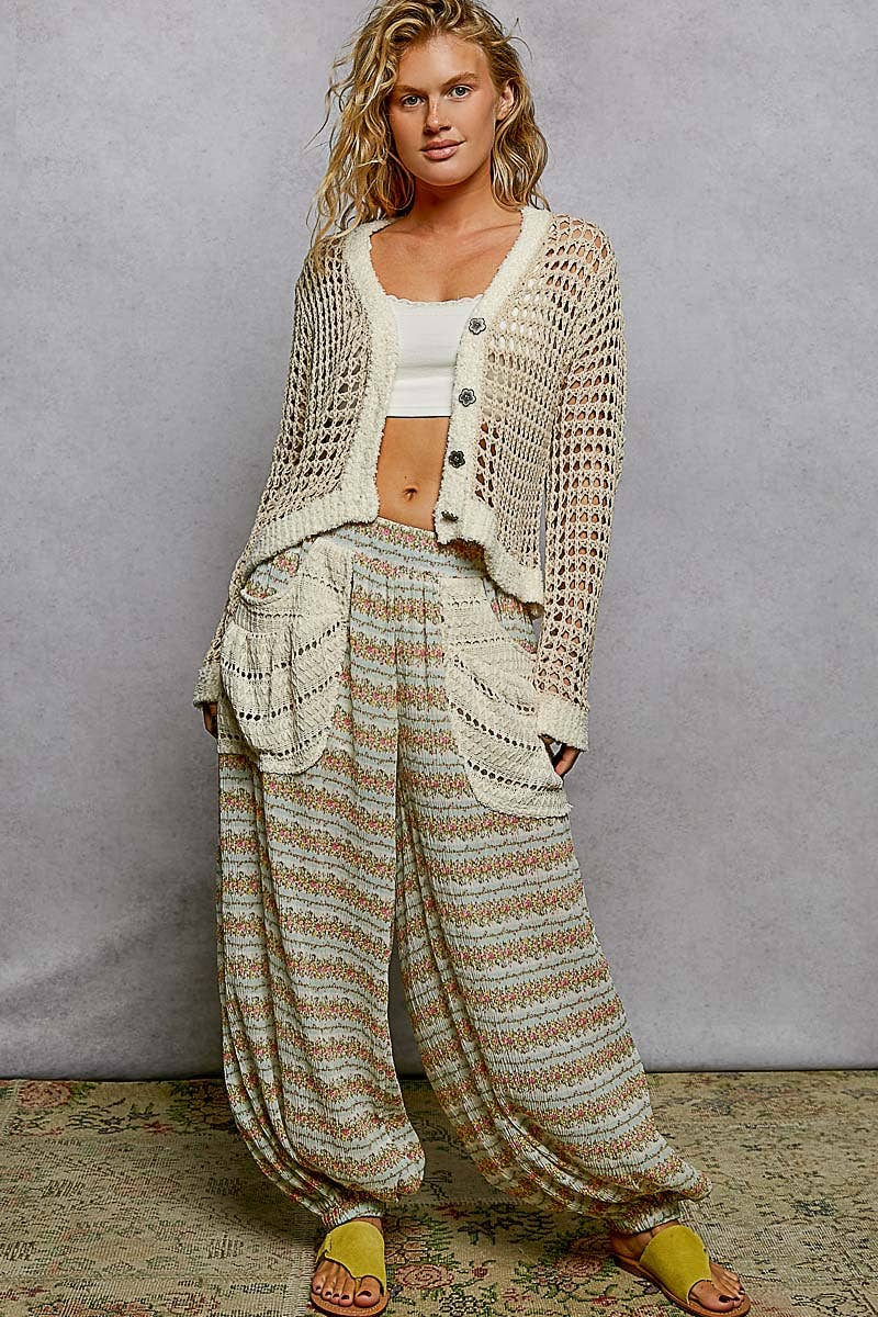 Lightweight Open Knit V-neck Crochet Thin Sweater Cardigan