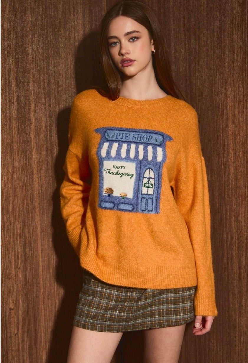 Thanksgiving Pie Shop Sweater