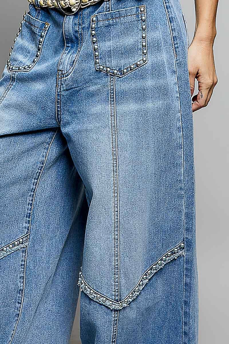Vintage Washing stud denim