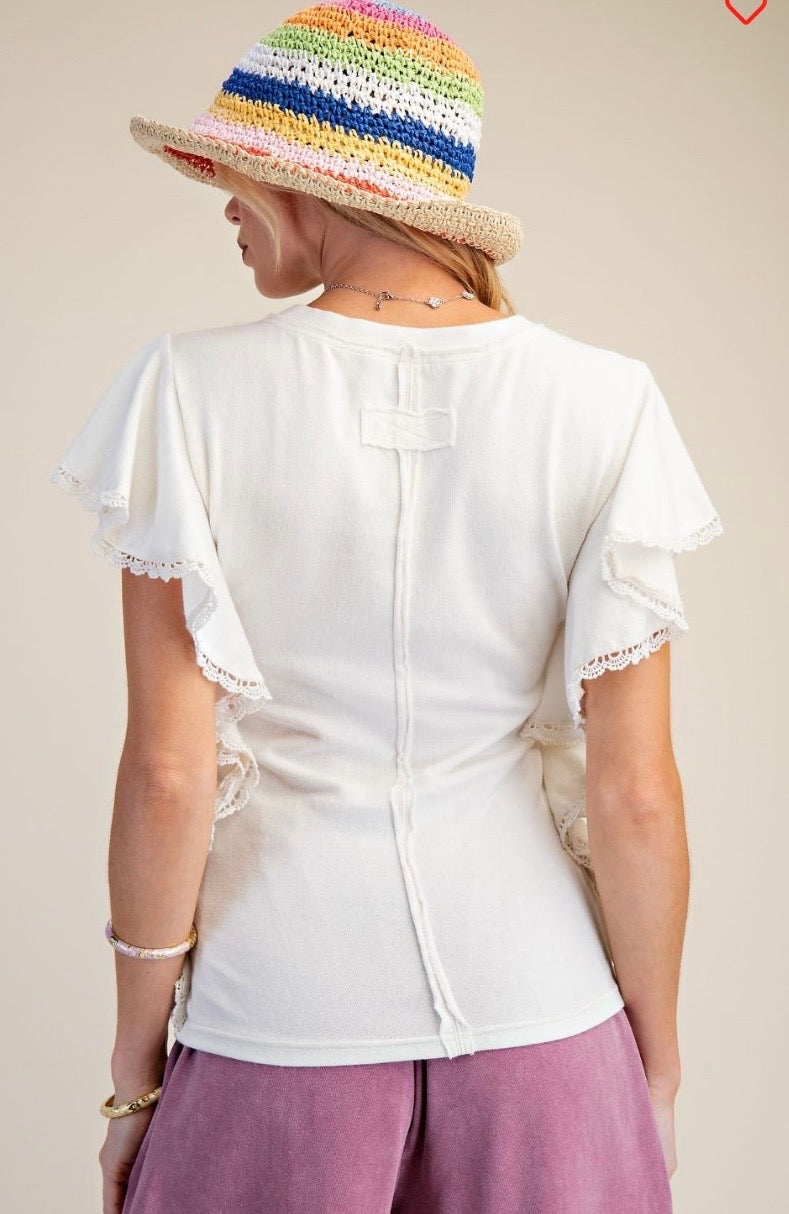 MINERAL WASHED COTTON JERSEY TOP