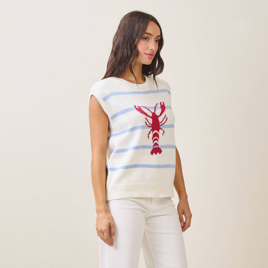 Striped lobster sweater vest