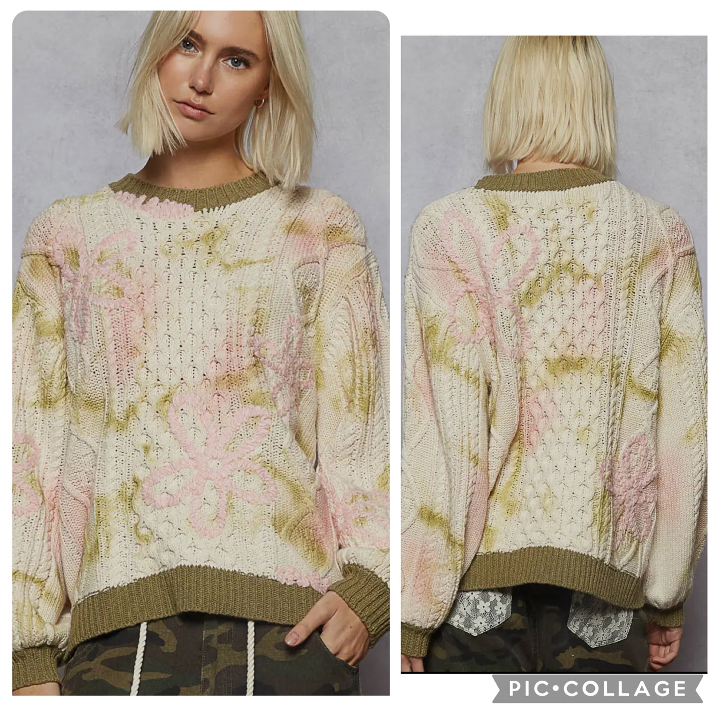 Embroidered floral sweater