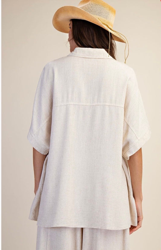 WASHED BUTTON DOWN LINEN SHIRT