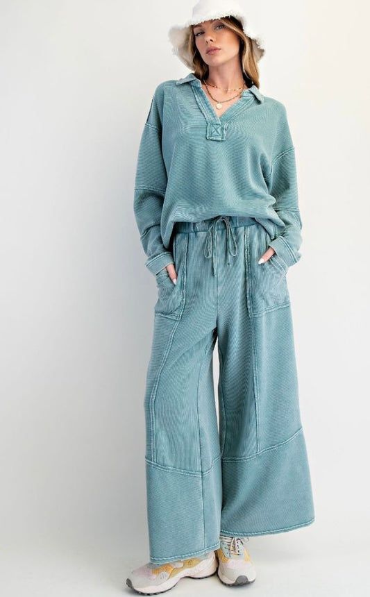 Textured Thermal Washed Pullover