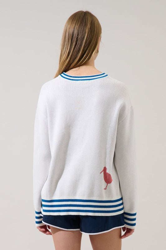 Seashore ribbed knit sweater