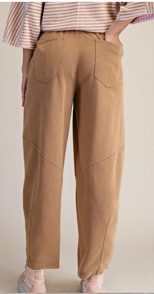 MINERAL WASHED TERRY KNIT PANTS