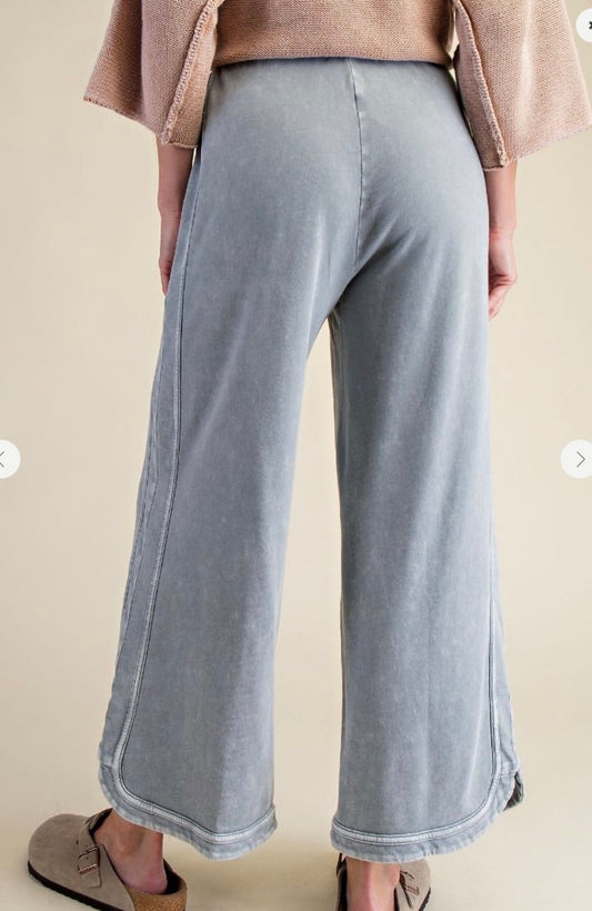 MINERAL WASHED TERRY KNIT PANTS