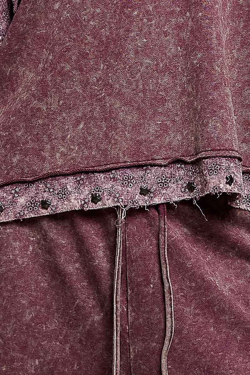 Vintage Washed Patchwork Stud Top