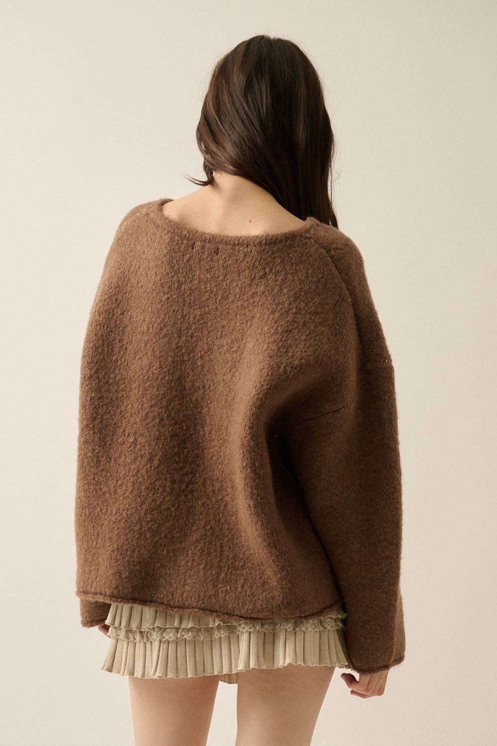 Fish Jacquard-Knit Sweater Taupe