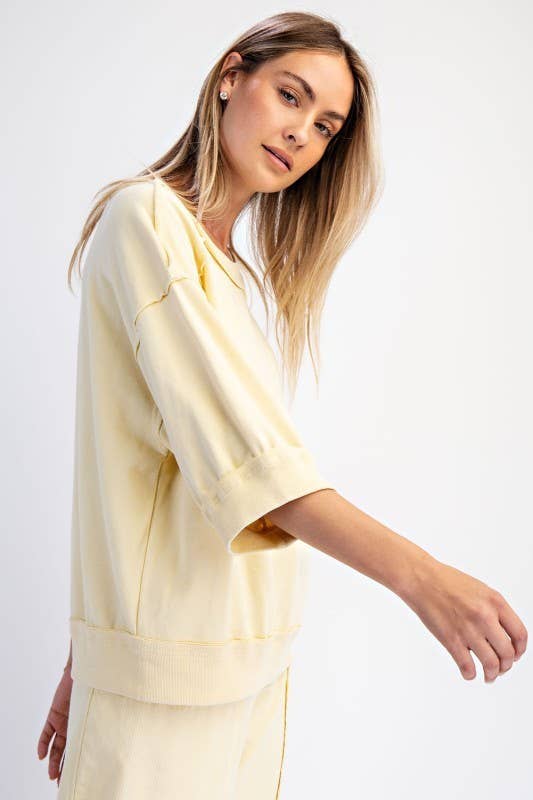 Oversized Short Sleeve French Terry Top