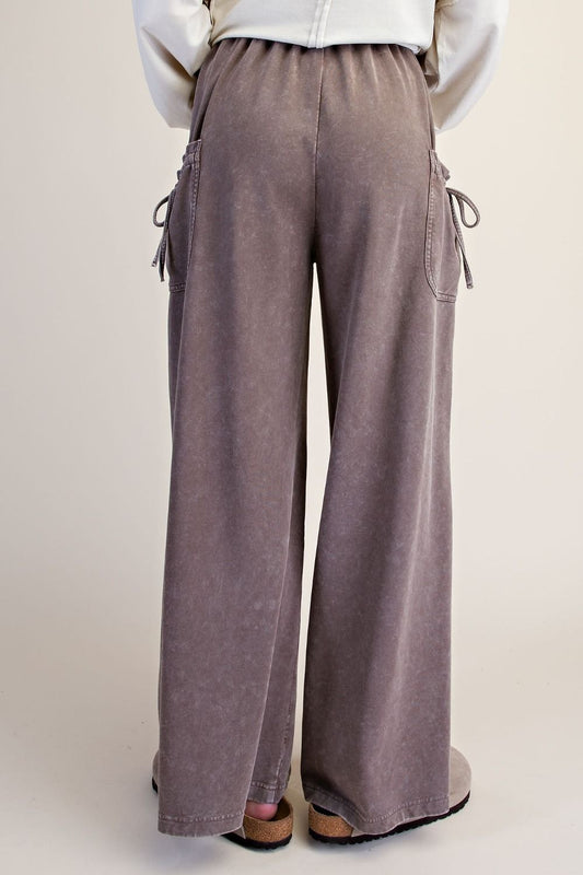 WASHED TERRY KNIT PANTS