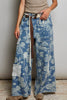 Denim Roses Pants