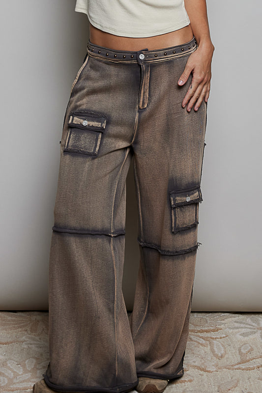 Stud Point High Rise Pants Charcoal