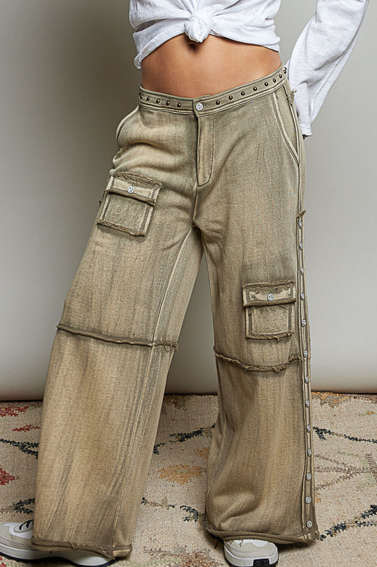 Stud Point High Rise Pants SAGE