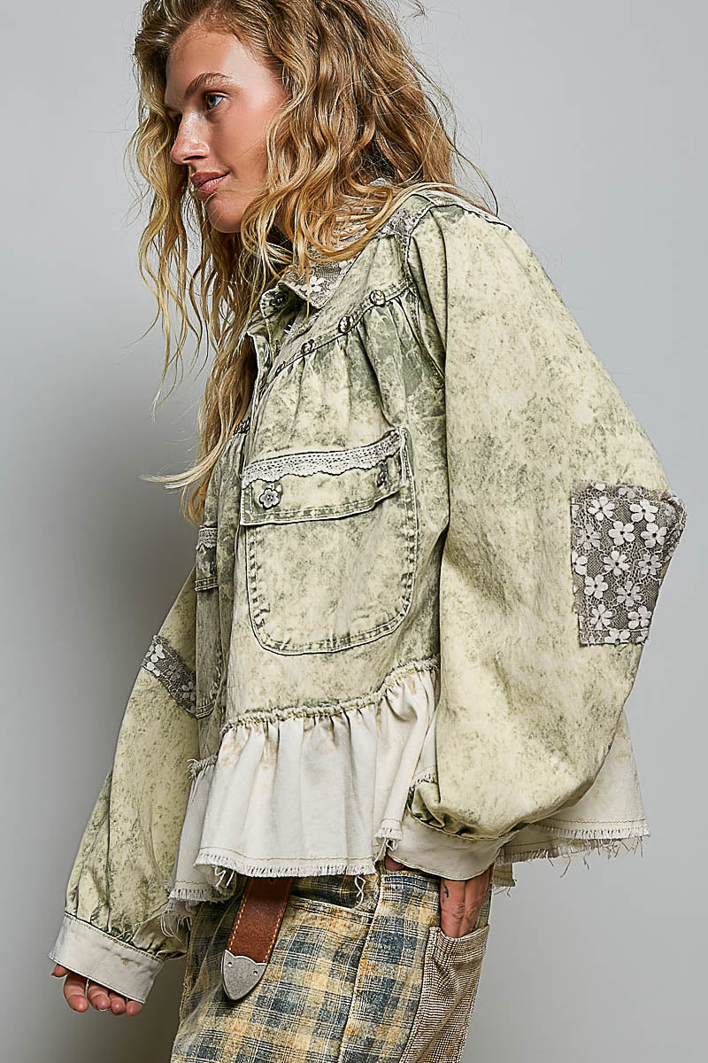Balloon Sleeve Tencel Jacket