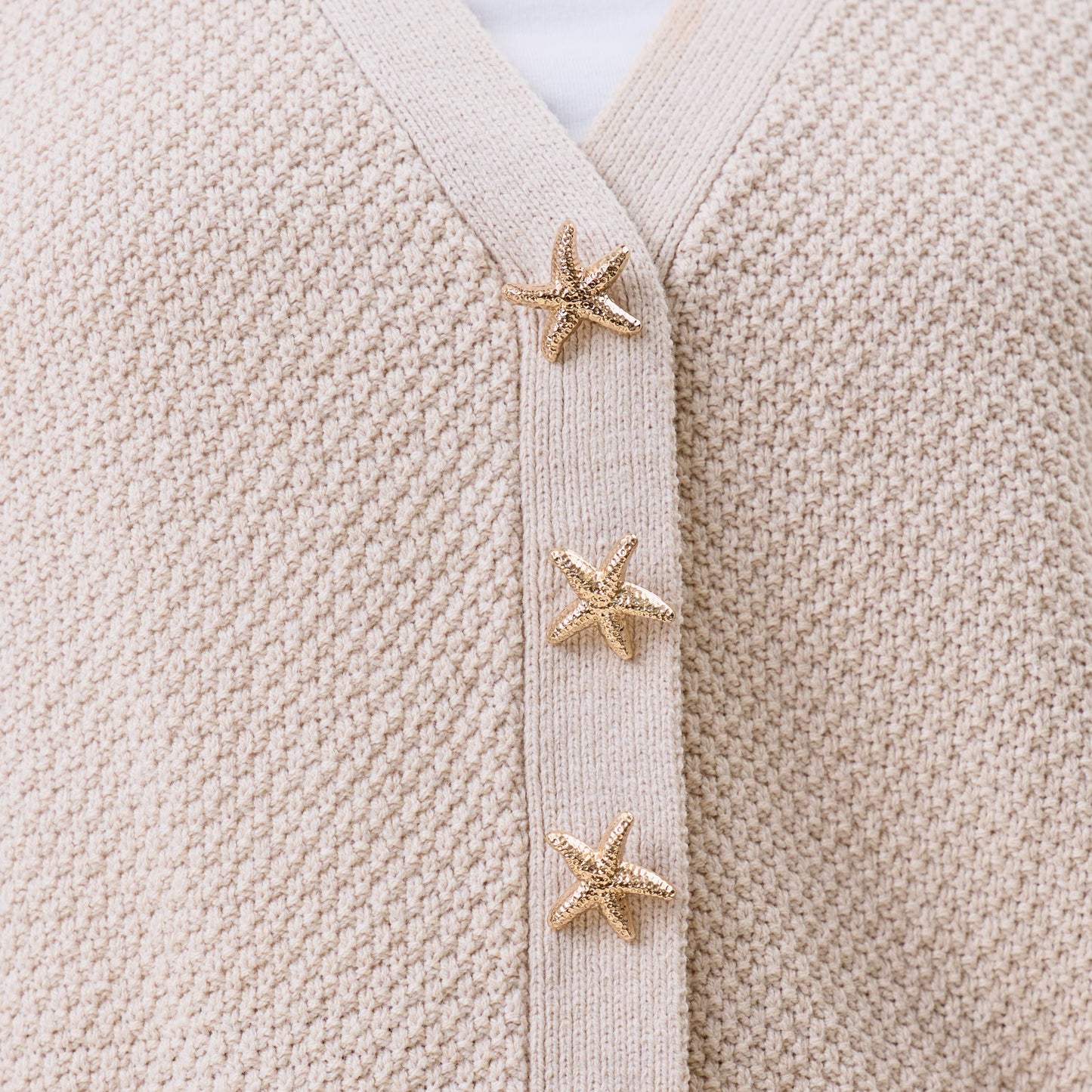 Starfish button short sleeve cardigan