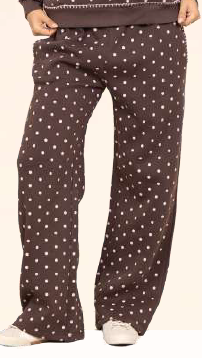 Dot Fleece Pants w/Whipstitch