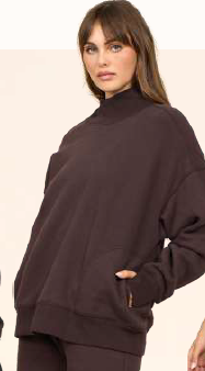 Soft Surf Mock Neck Brown