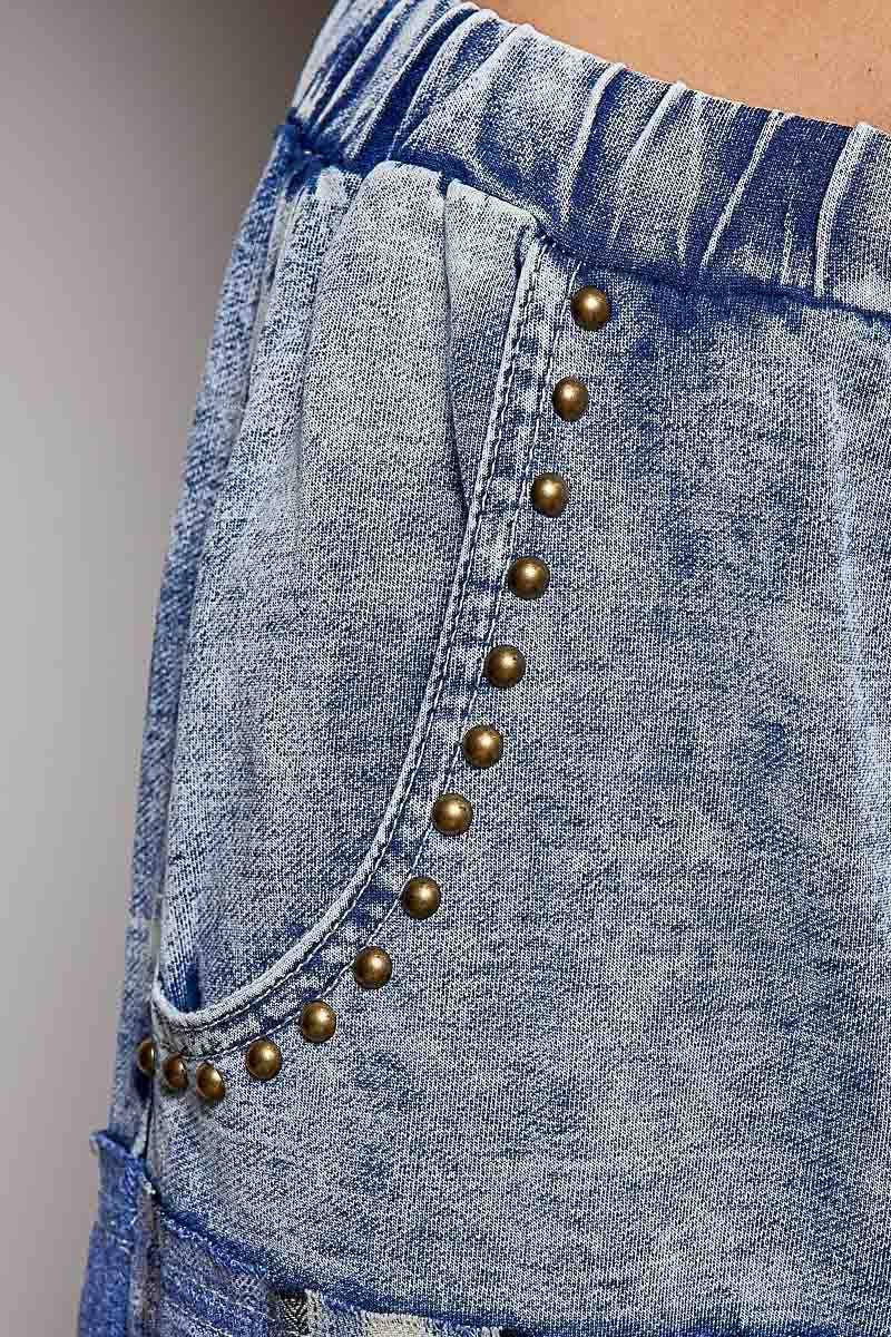 French Terry Plaid Patch Pants