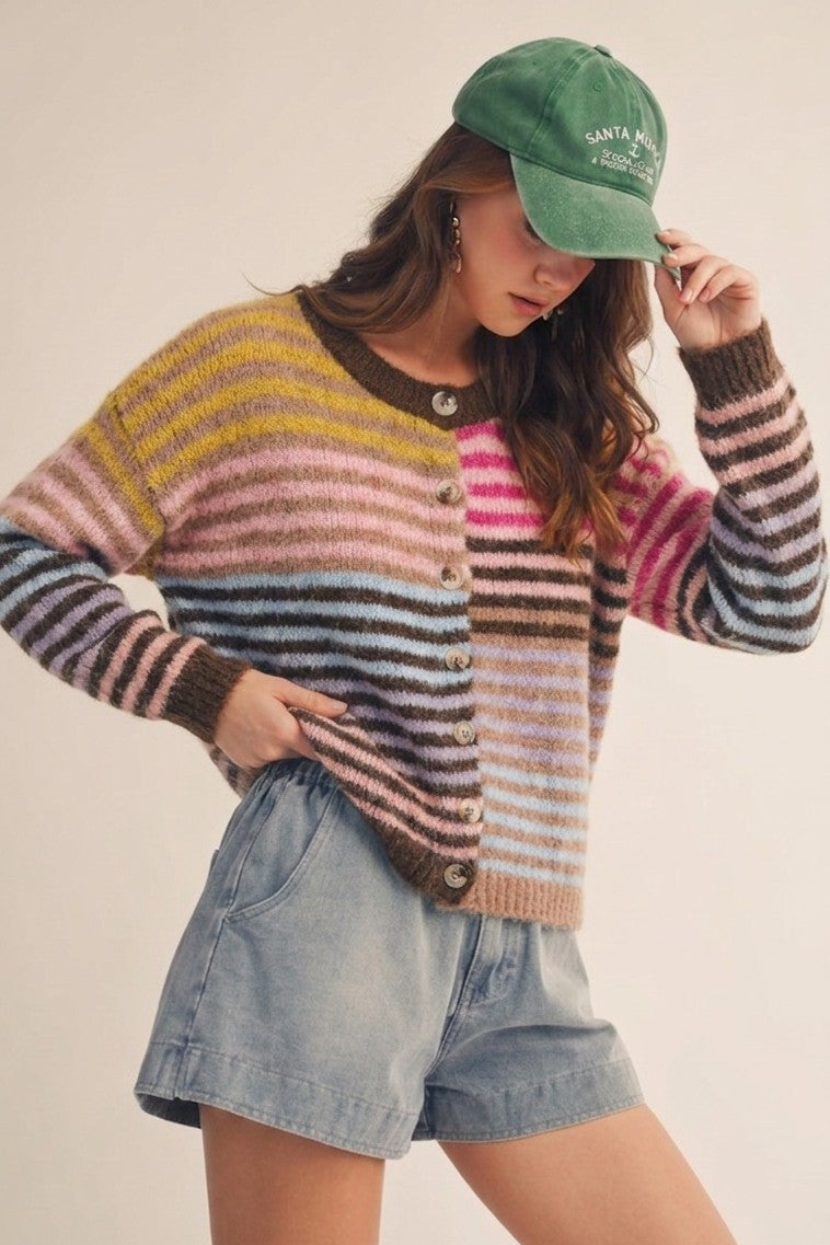 Candy lane Striped Cardigan