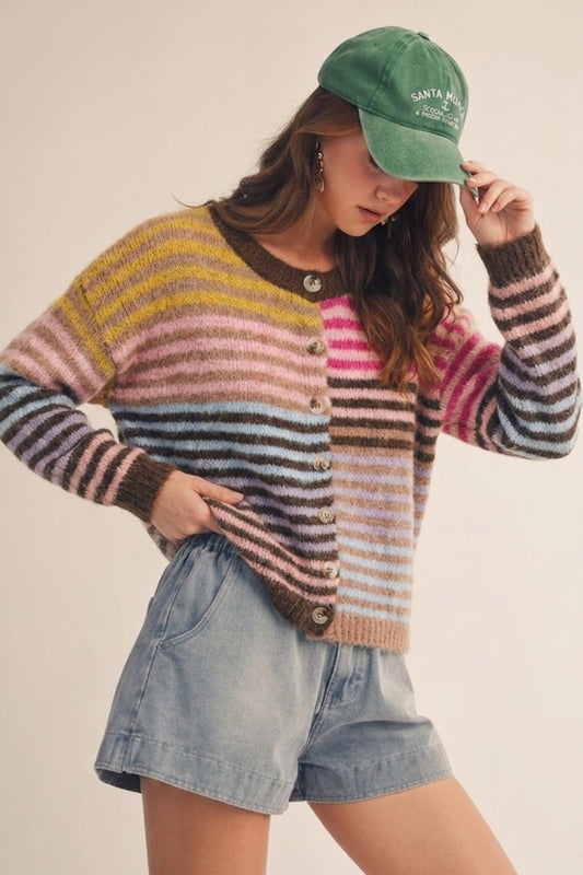 Candy lane Striped Cardigan