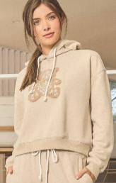 Fleece terry washed corduroy bear hoodie