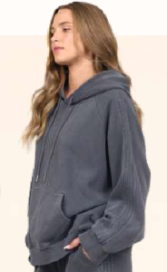 Cement hoodie with stripe detail