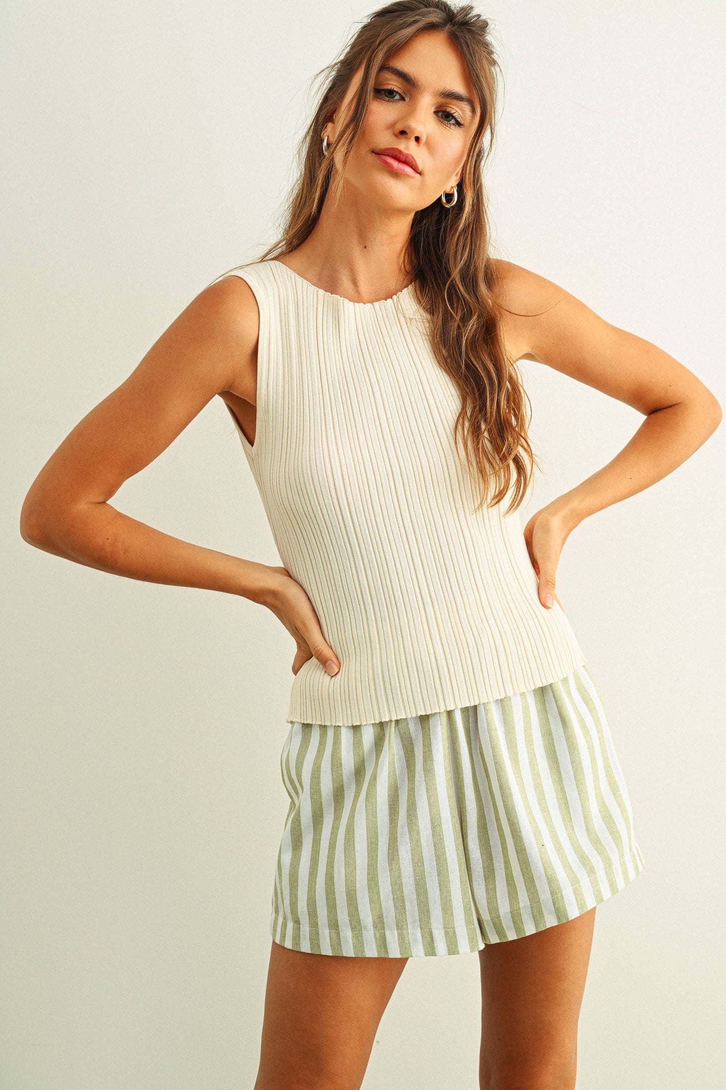 VISCOSE RIBBED KNITTED TOP