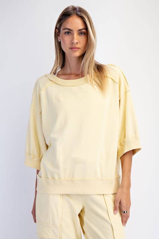 Oversized Short Sleeve French Terry Top