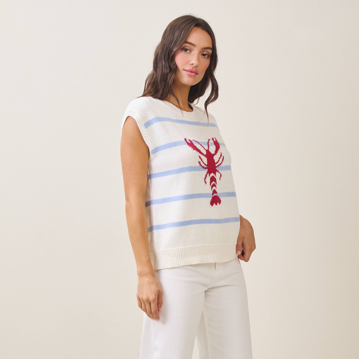 Striped lobster sweater vest