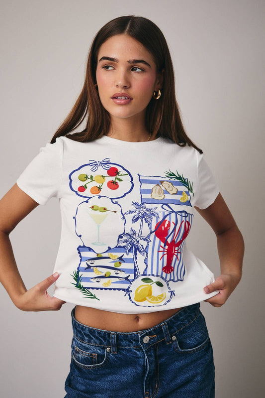 CREW NECK SHORT SLEEVE GRAPHIC PRINT BABY T-SHIRT