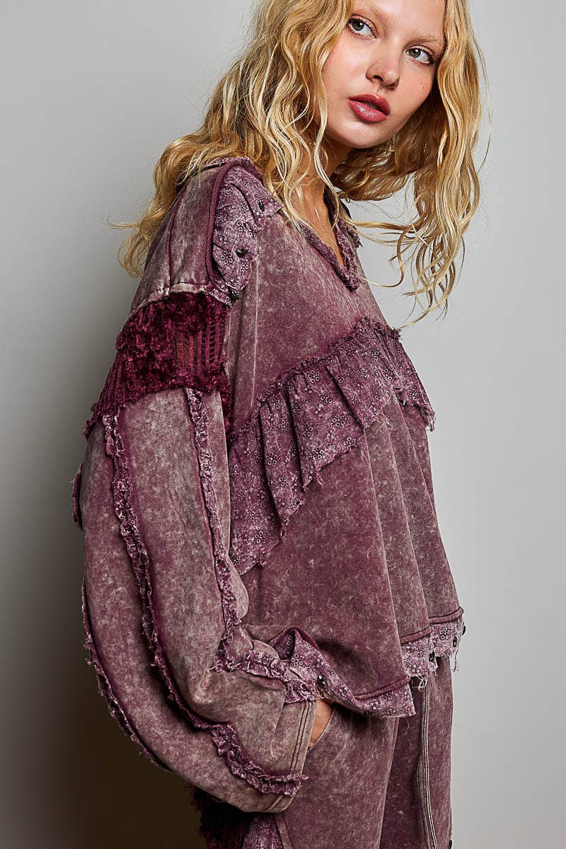 Vintage Washed Patchwork Stud Top