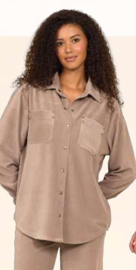 Luxe Cord Button Down Cocoa