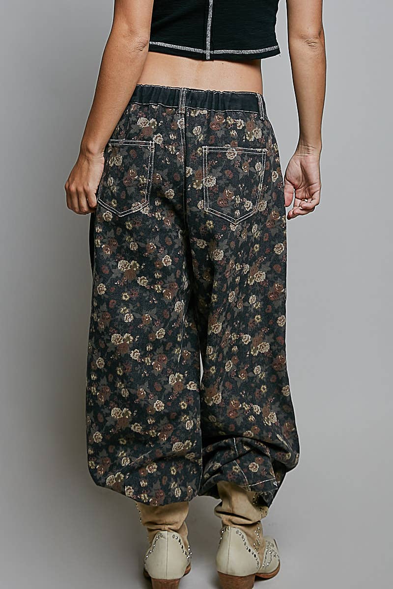 Relaxed Tapered Pants With Contrast Panel
