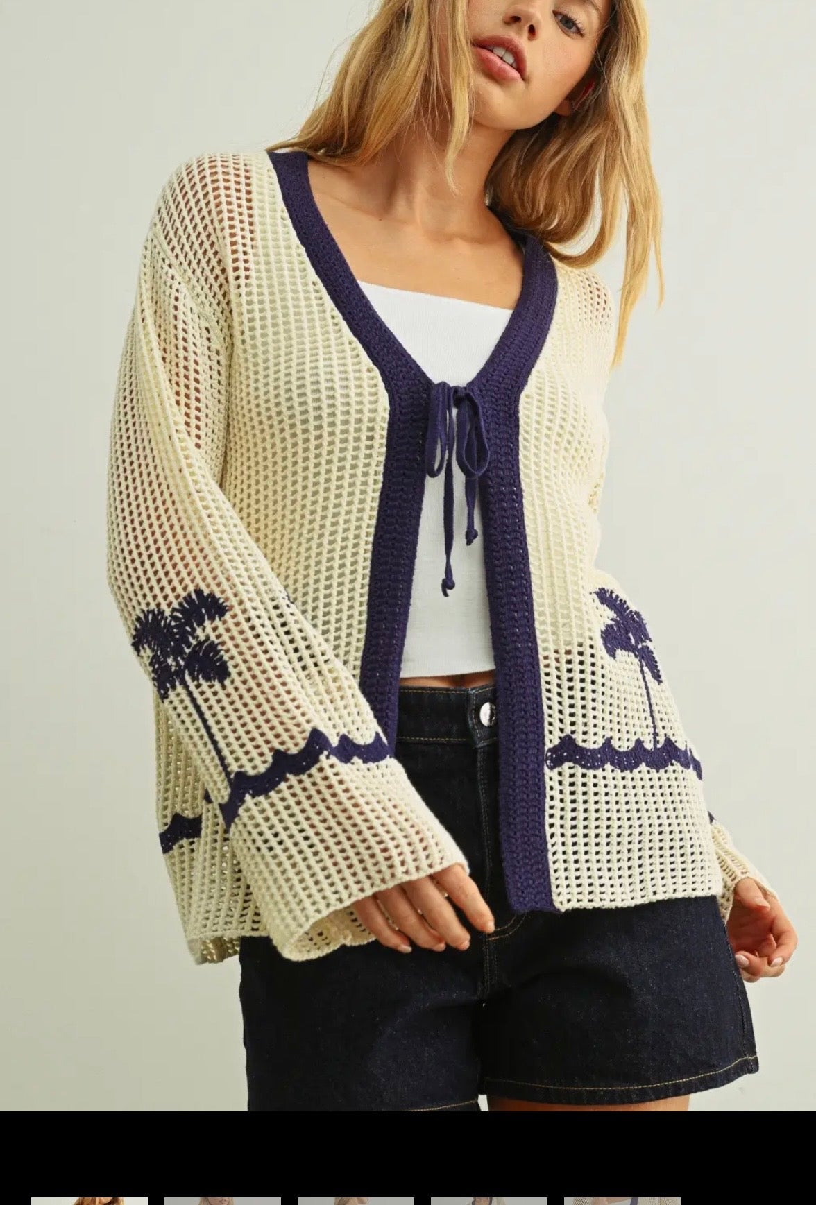 Palm Tree and Waves Cardigan