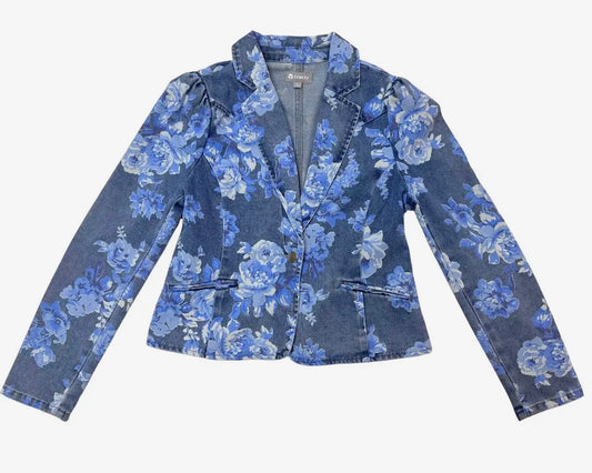 Tractr Blue Floral Blazer