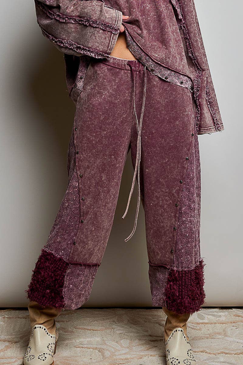 Vintage Washed Patchwork Stud Jogger