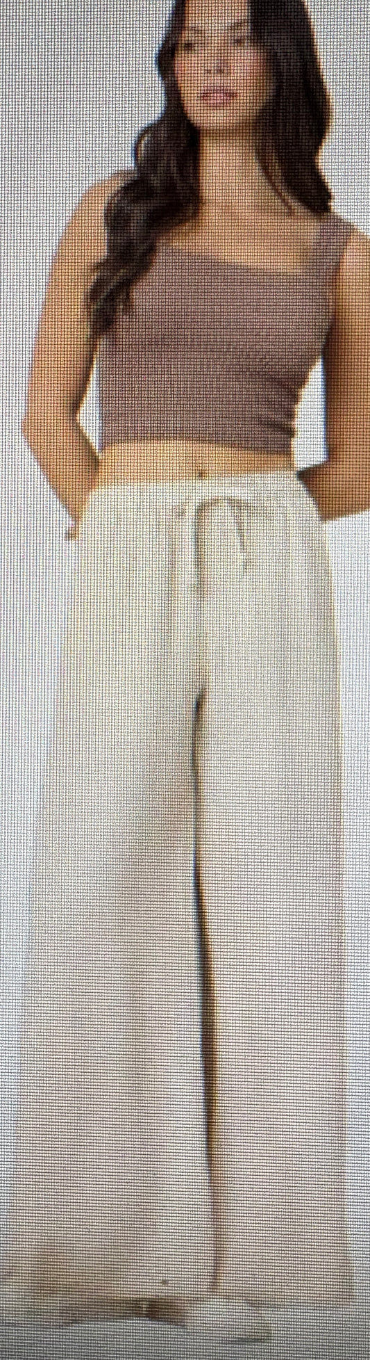 Tan tencil wide leg pants