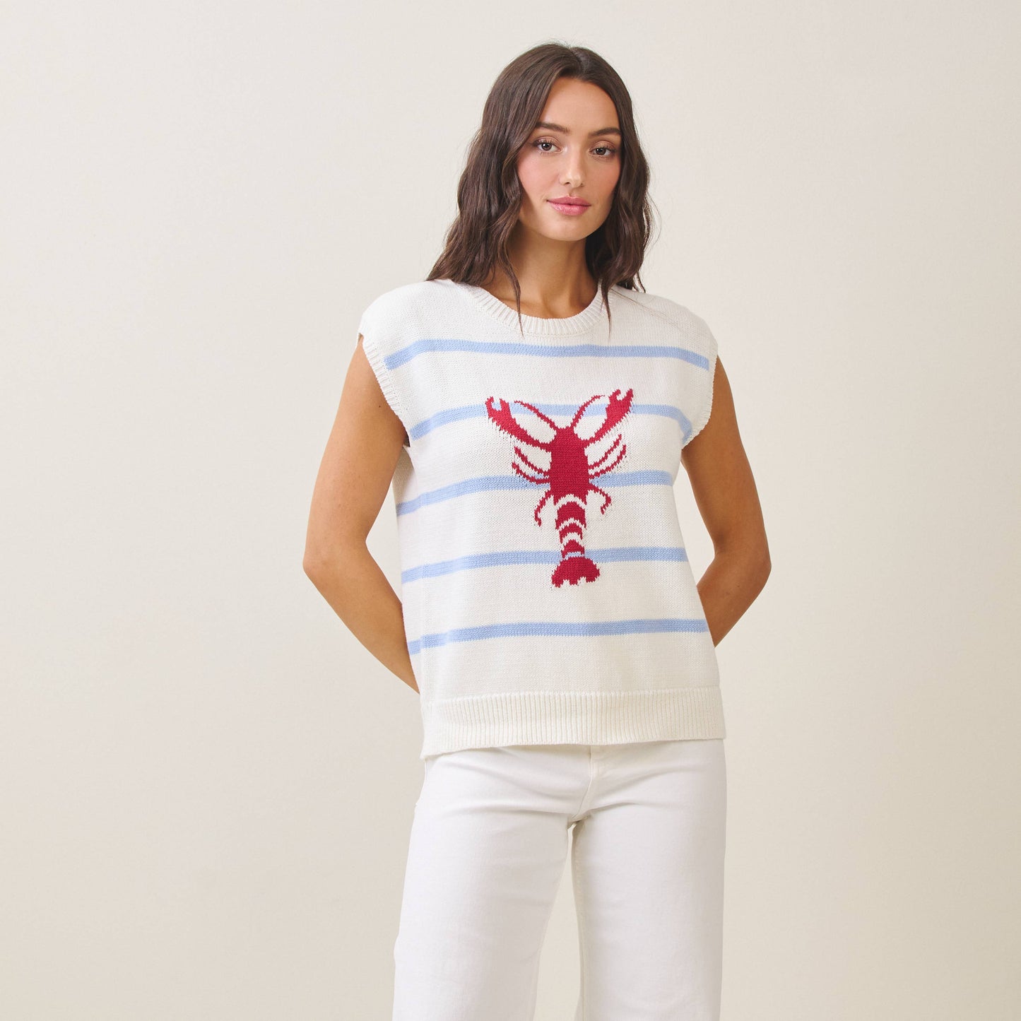 Striped lobster sweater vest