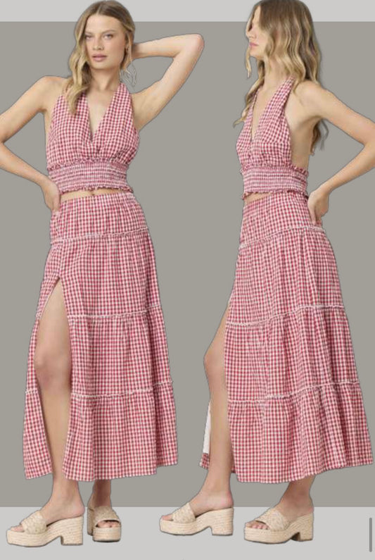 Cherry Gingham skirt