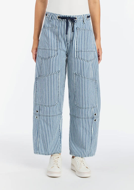 Tractr Grommet Waist Patched Wide