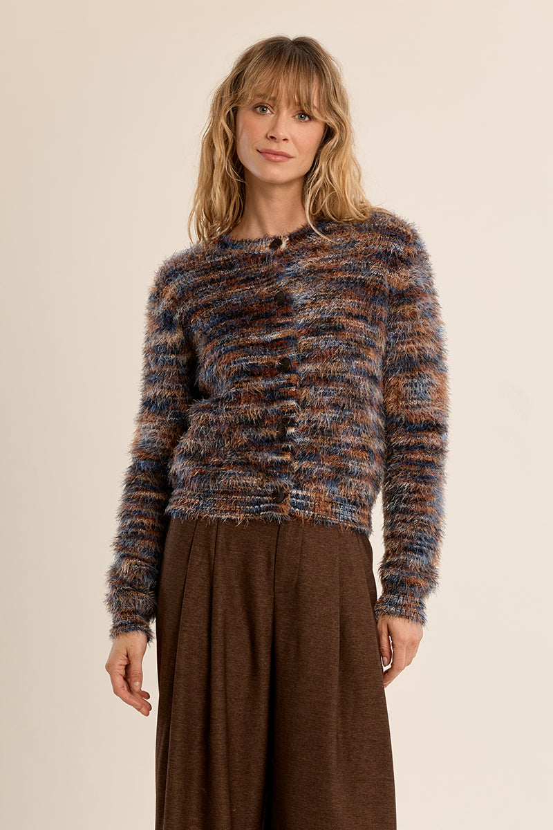 Furry Eyelash Sweater Cardigan