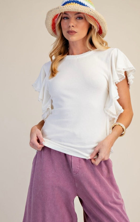 MINERAL WASHED COTTON JERSEY TOP