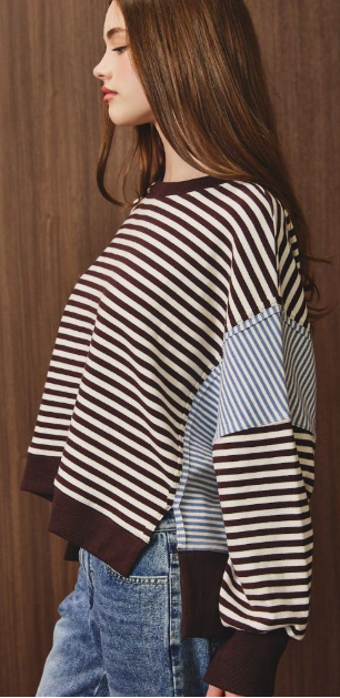 Striped Pullover Brown /Blue