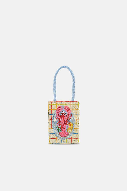 New England Lobster Beaded North South Tote